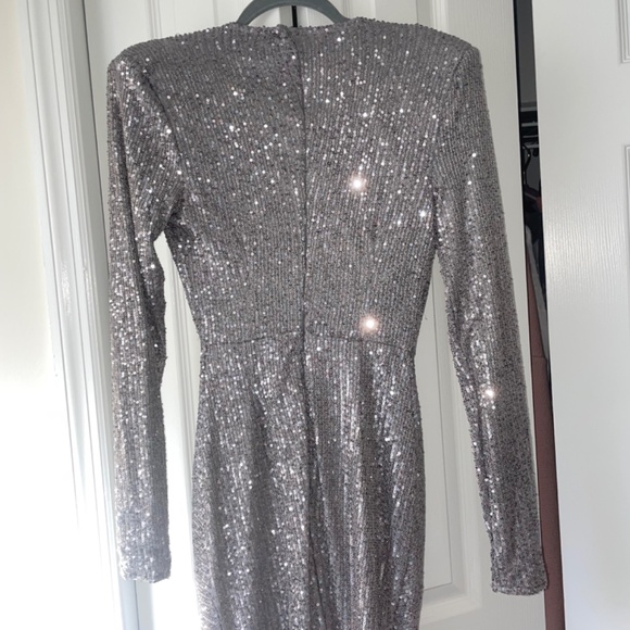 C L U B L London silver sequin bodycon dress - Picture 2 of 3